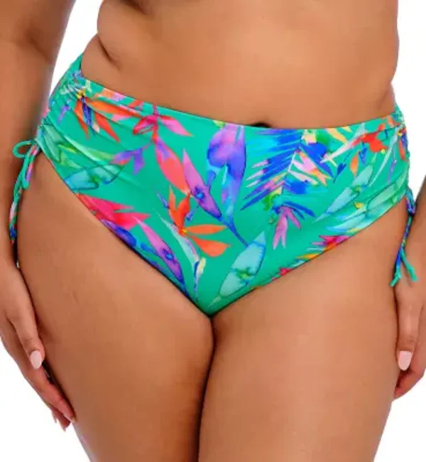 Elomi Toyama Tides Mid Rise Adjustable Swim Brief (ES802273) - Jade - Size: 16