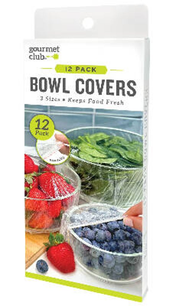 Gourmet Club Reusable Plastic Stretch to Fit Bowl Covers - 12 Count Variety Pack