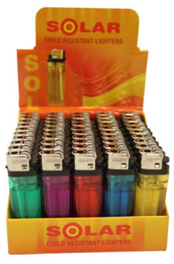 Solar Disposable Lighters - 50ct Counter Display Wholesale