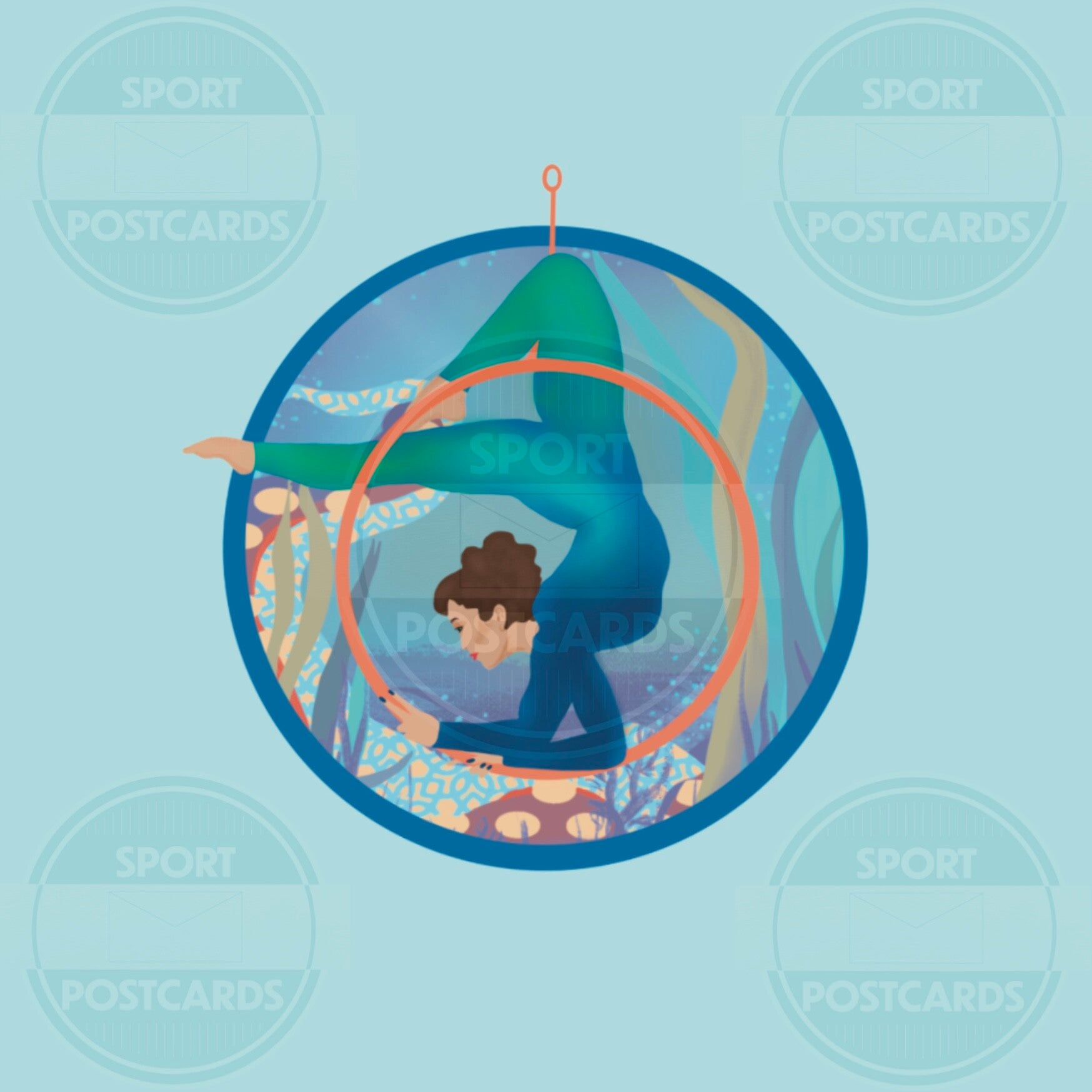 SP00143 PAAS Circle Art 4 Aerial Hoop Blue Ocean