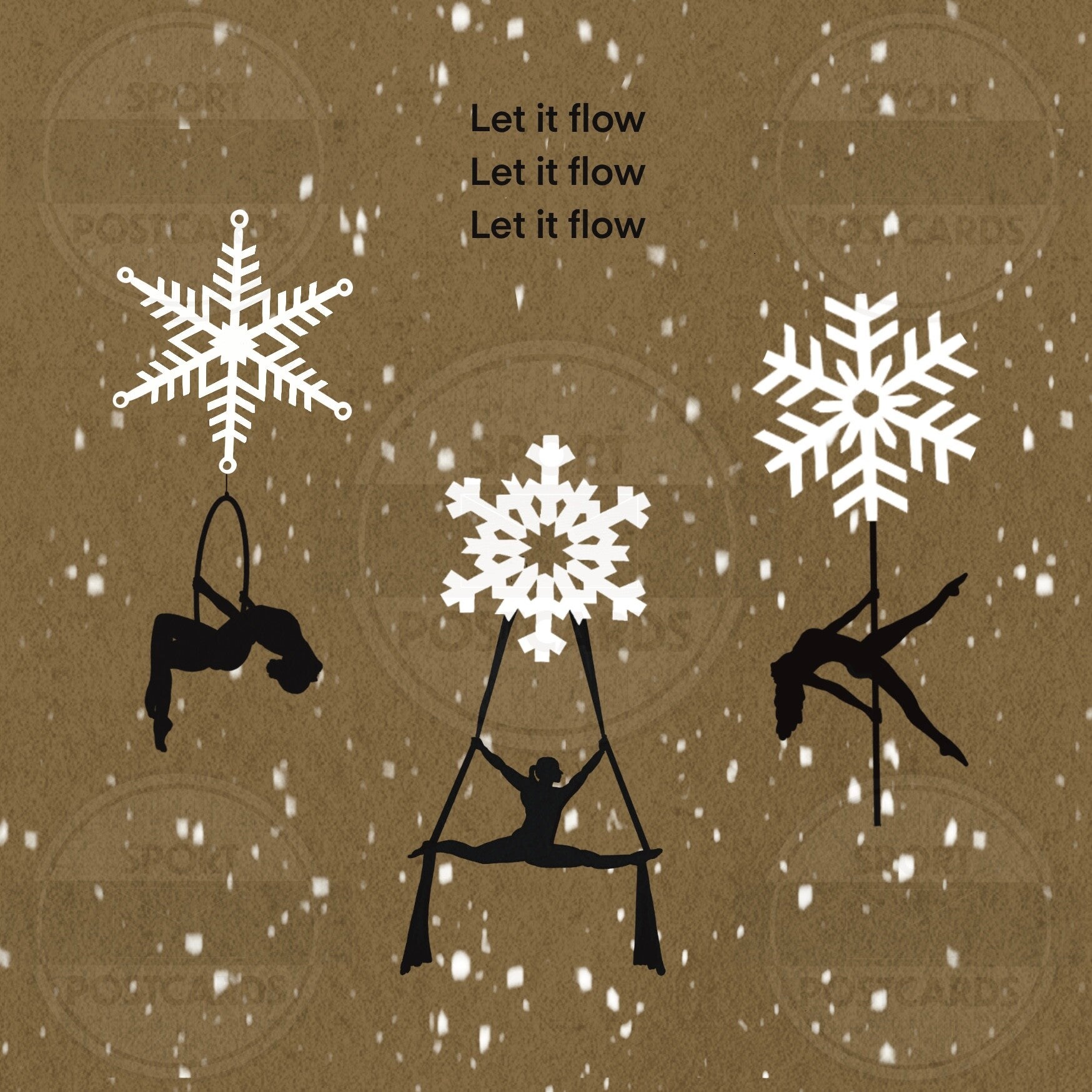 SP00124 Pole and Aerial Sports Christmas Card - Let it flow
