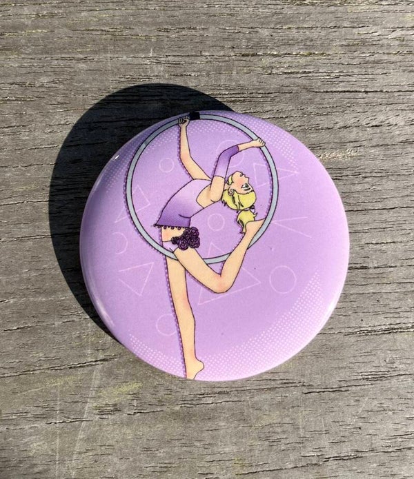 SP00170 - Button - Aerial Hoop - Anime - Lila
