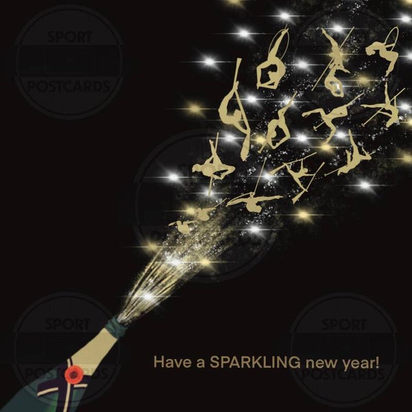 SP00126 Pole and Aerial Sports Christmas Card - Sparkling New Year
