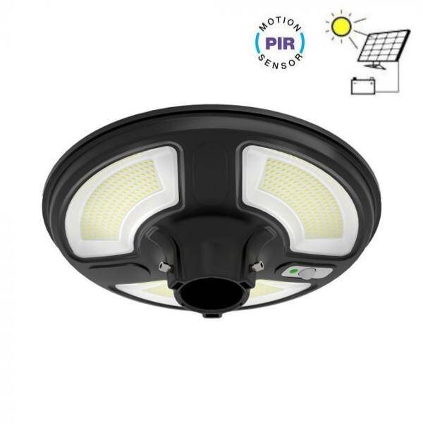 LAMPADA LED 10W BIANCO FREDDO PANNELLO SOLARE E SENSORE PIR E CREPUSCOLARE