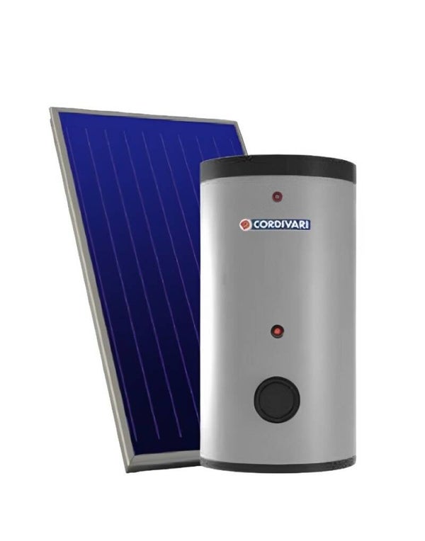 SISTEMA TERMICO SOLARE CORDIVARI BOLLY B2 XL - A CIRCOLAZIONE FORZATA - 1 COLLETTORE - 200 LITRI - STRUTTURA TETTO A FALDA