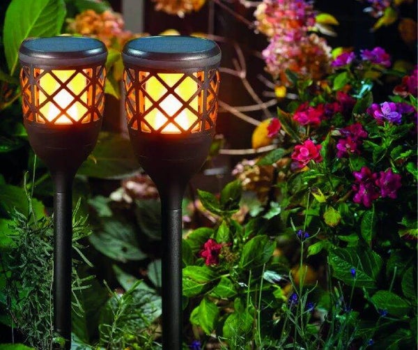 Lampada Solare Effetto FIAMMA Decorativa per Giardino 2 pezzi