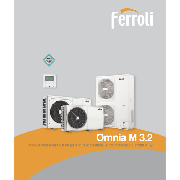 Pompa di calore aria-acqua 8 Kw Ferroli OMNIA M 3.2 R32 monoblocco inverter monofase