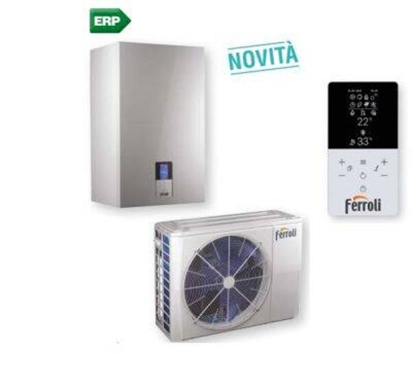 Sistema ibrido Ferroli Pompa di calore aria-acqua splittata 8 kw Omnia S Hybrid 3.2 C 08 R32