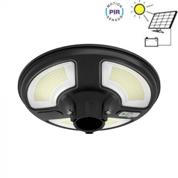 LAMPADA LED 7.5W BIANCO FREDDO PANNELLO SOLARE E SENSORE PIR E CREPUSCOLARE
