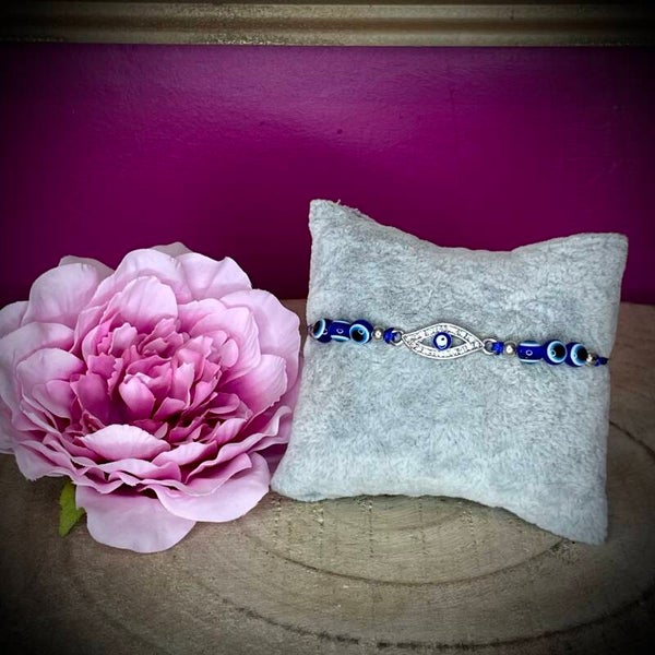 Bracelet fantaisie ajustable anti mauvais oeil