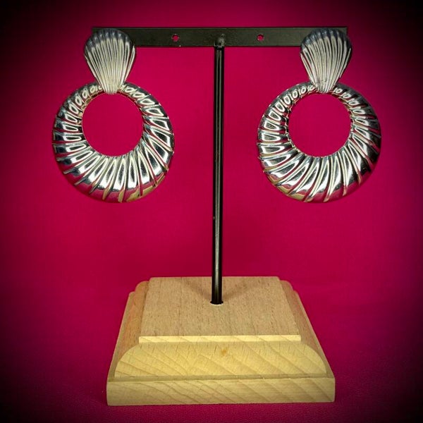 Boucles d’oreilles en acier inoxydable argenté – Motif raffiné