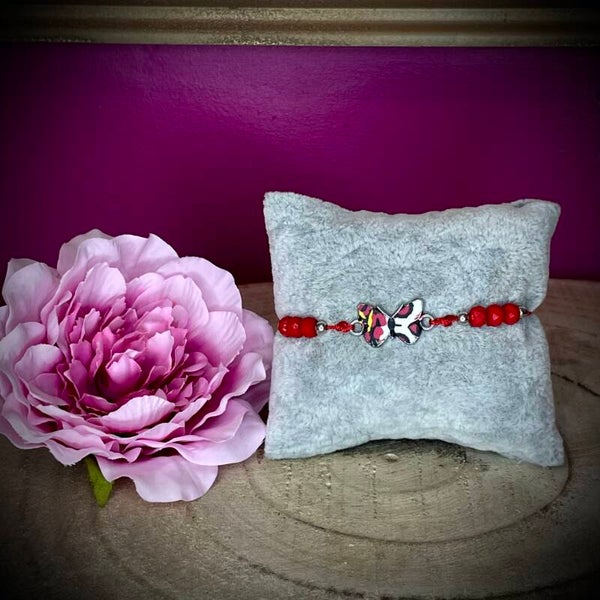 Bracelet fantaisie ajustable papillon