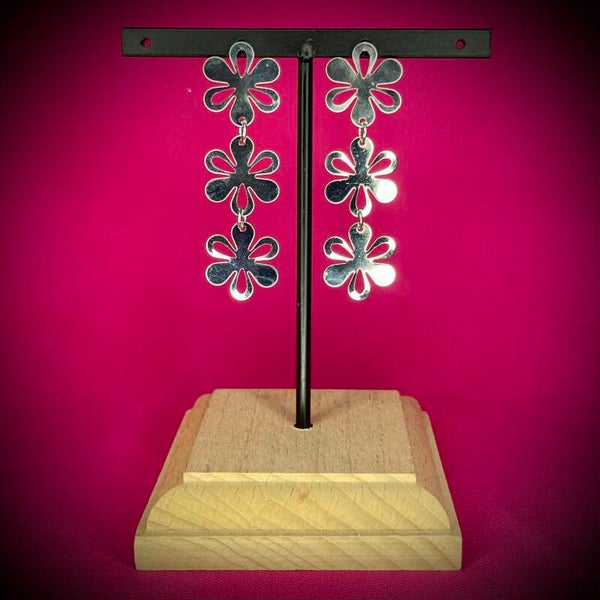 Boucles d’oreilles en acier inoxydable argenté – Motif raffiné