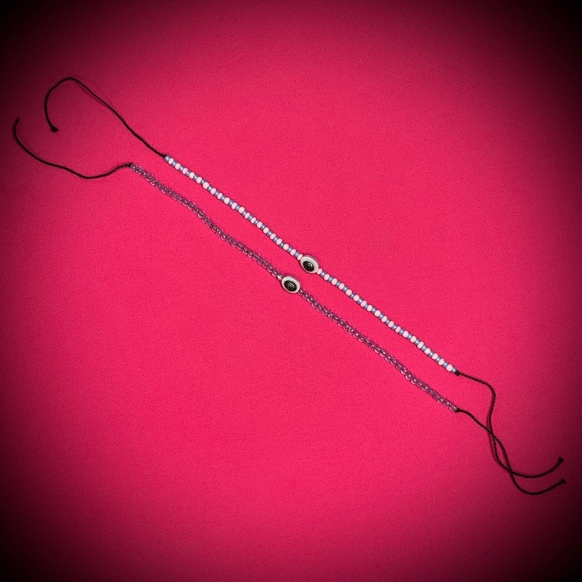 Lot de 2 bracelets fantaisie ajustable anti mauvais oeil