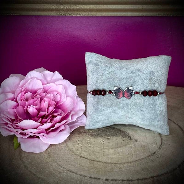 Bracelet fantaisie ajustable papillon