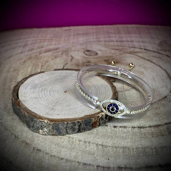 Bracelet réglable en acier inoxydable – Motifs élégants & strass scintillants