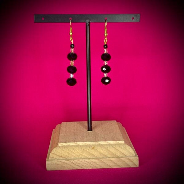Boucles d’oreilles noires en acier inoxydable – Motif raffiné