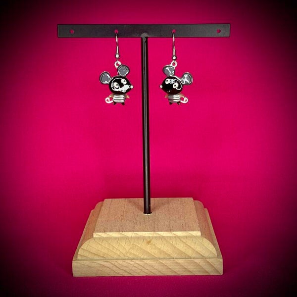Boucles d’oreilles noires en acier inoxydable – Motif raffiné