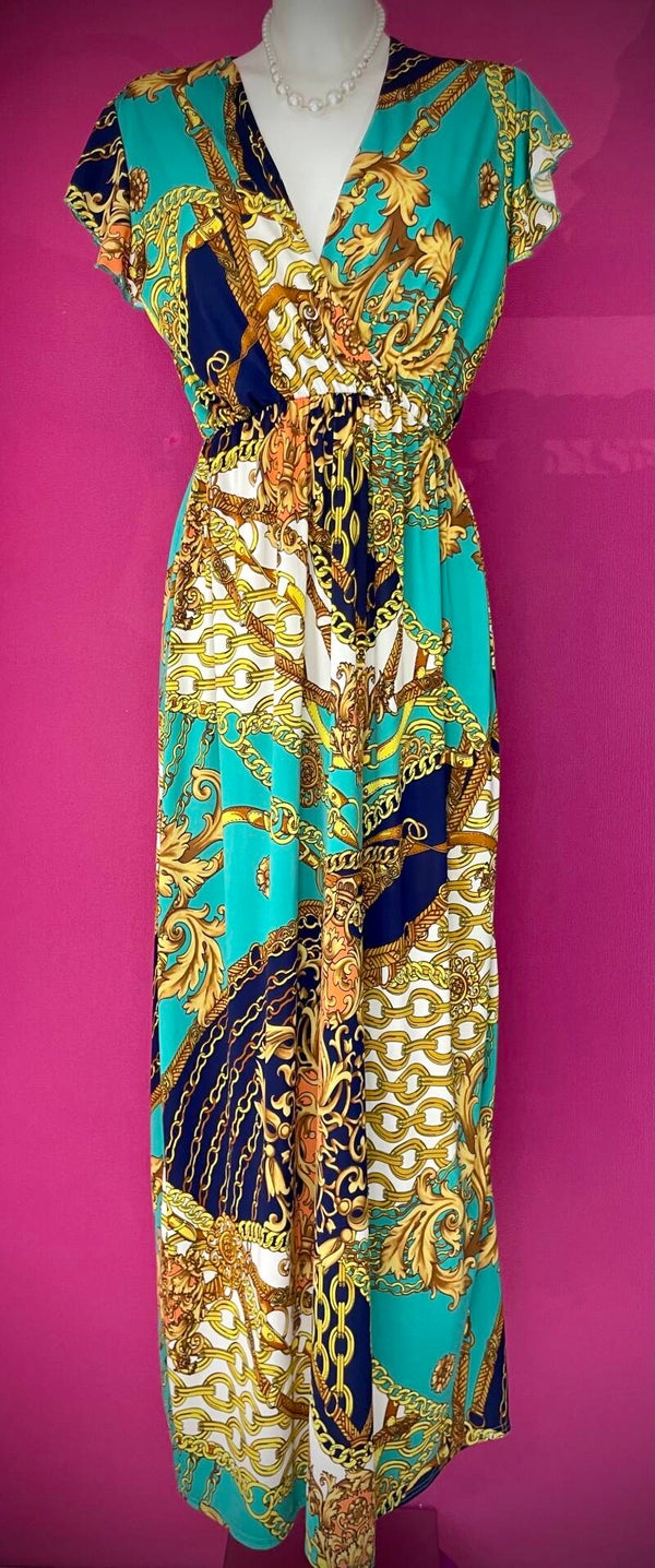 Robe Longue à Motifs – Élégance et Raffinement
