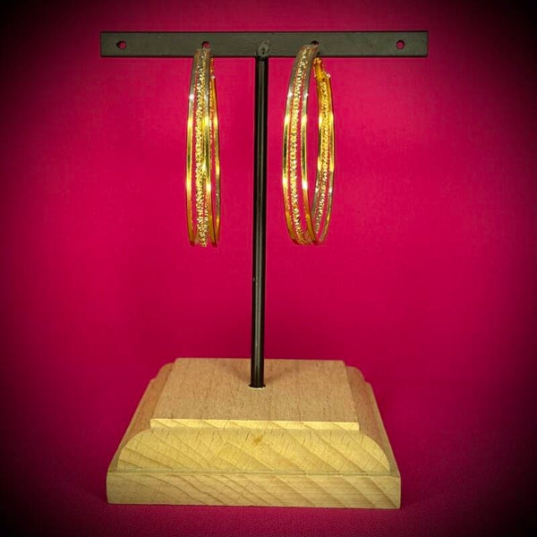 Boucles d’oreilles en acier inoxydable doré – Motif raffiné