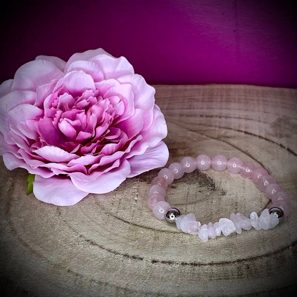 Bracelet en pierres naturelles Quartz rose