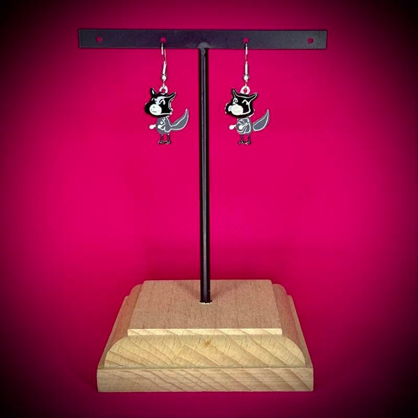 Boucles d’oreilles noires en acier inoxydable – Motif raffiné