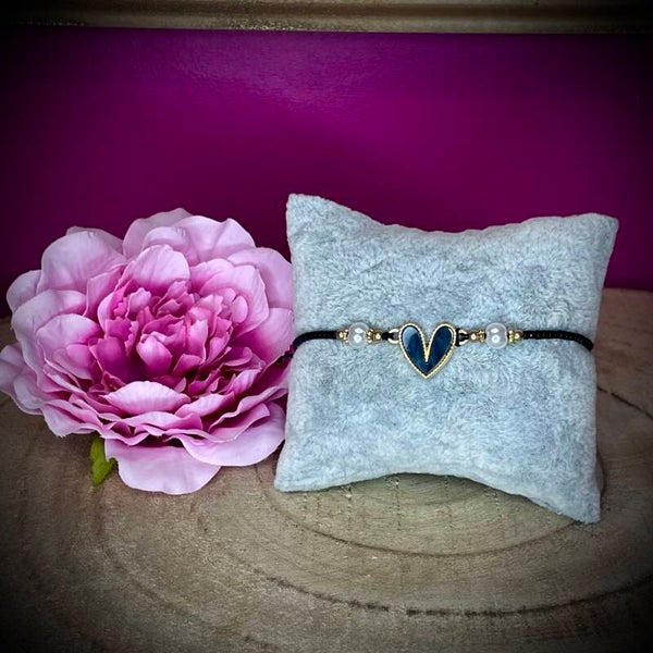 Bracelet ajustable, motif coeur