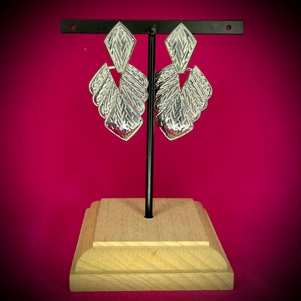 Boucles d’oreilles en acier inoxydable argenté – Motif raffiné