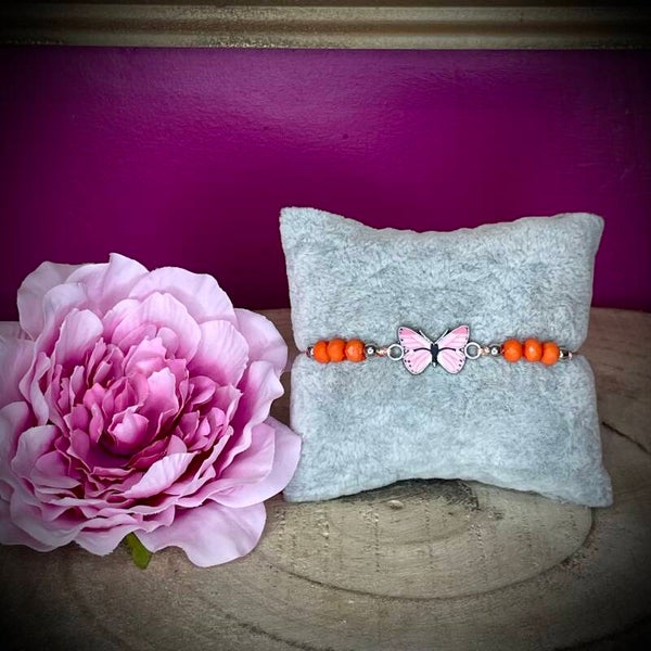 Bracelet fantaisie ajustable papillon