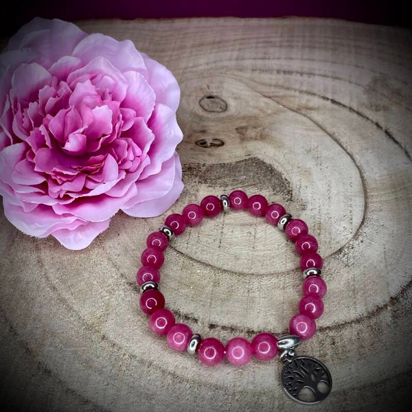 Bracelet en pierres naturelles et motif arbre de vie