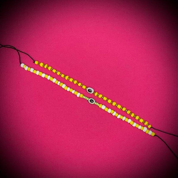Lot de 2 bracelets fantaisie ajustable anti mauvais oeil
