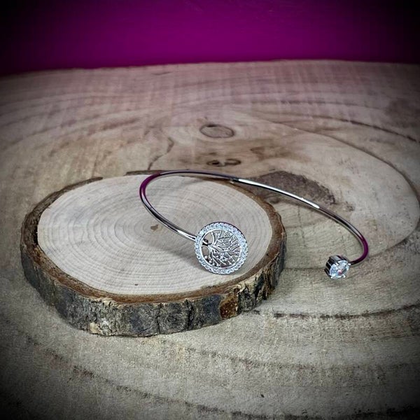 Bracelet réglable en acier inoxydable – Motifs élégants & strass scintillants