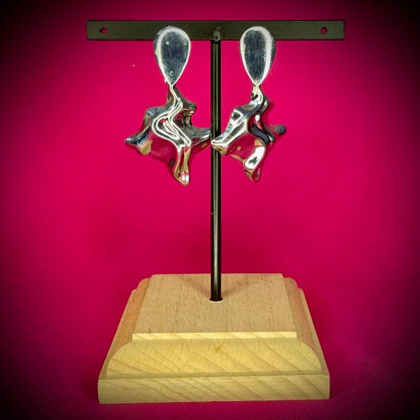 Boucles d’oreilles en acier inoxydable argenté – Motif raffiné