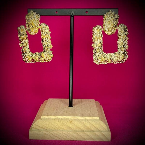 Boucles d’oreilles en acier inoxydable doré – Motif raffiné