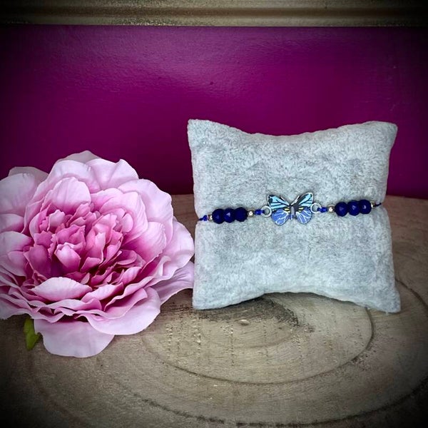 Bracelet fantaisie ajustable papillon