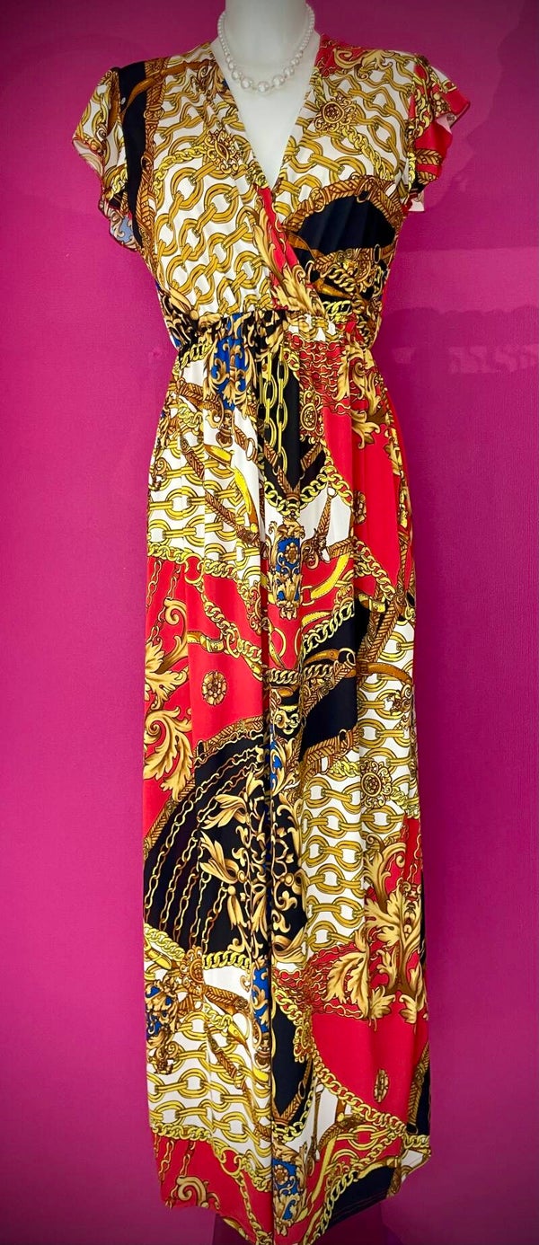 Robe Longue à Motifs – Élégance et Raffinement
