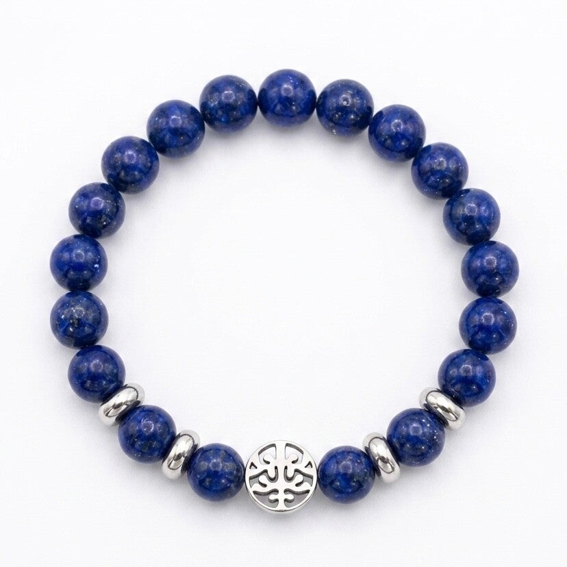 Bracelet en pierres naturelles et motif arbre de vie