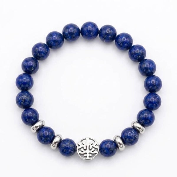 Bracelet en pierres naturelles et motif arbre de vie