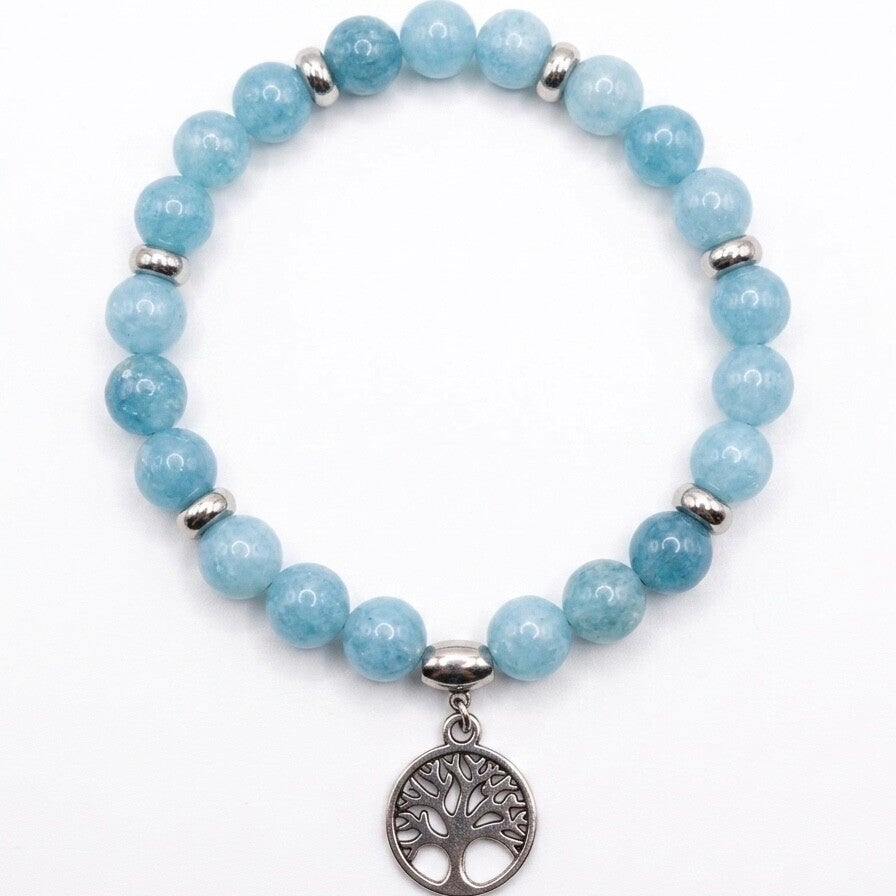 Bracelet en pierres naturelles et motif arbre de vie