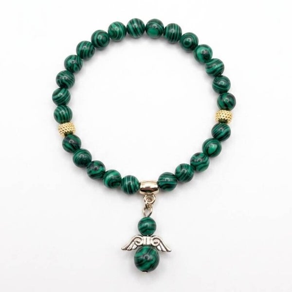 Bracelet en pierres naturelles et motif ange