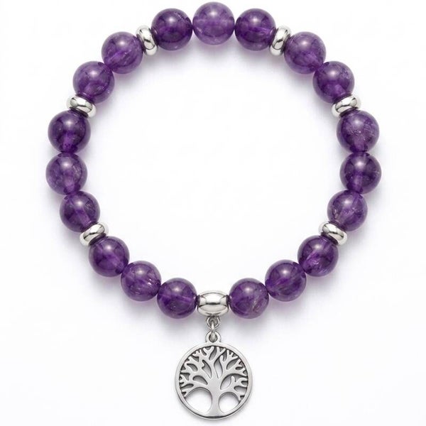 Bracelet en pierres naturelles et motif arbre de vie