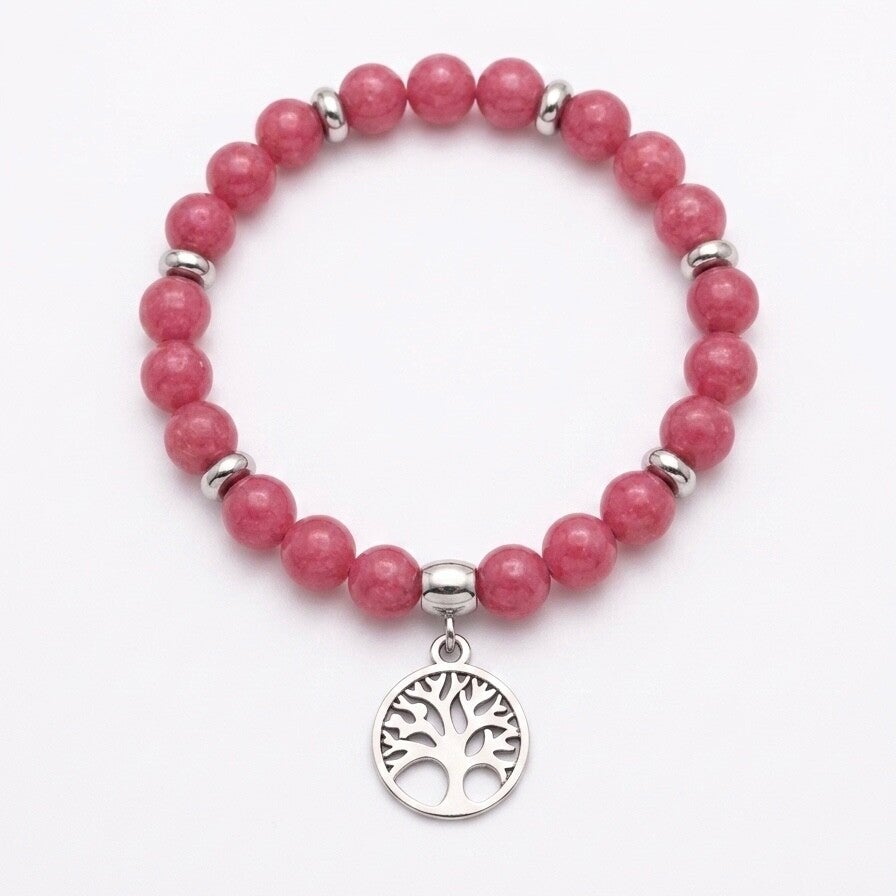 Bracelet en pierres naturelles et motif arbre de vie