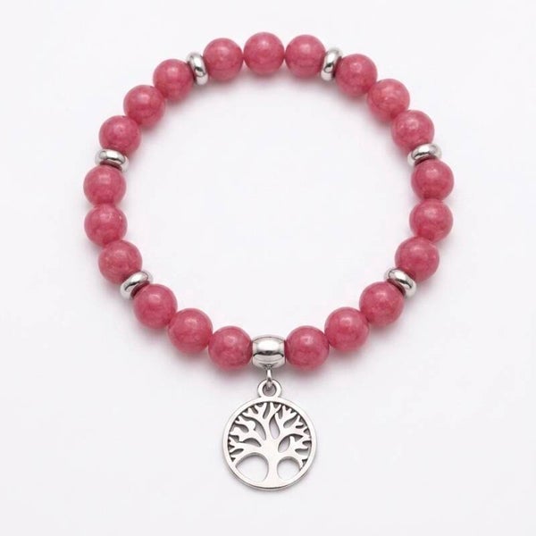 Bracelet en pierres naturelles et motif arbre de vie