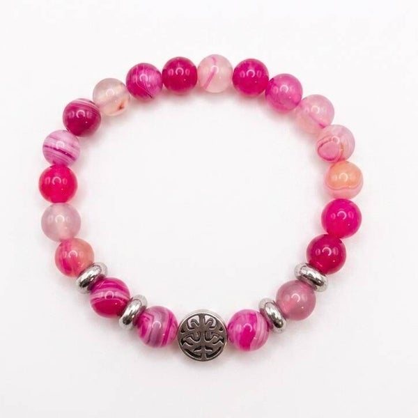 Bracelet en pierres naturelles et motif arbre de vie