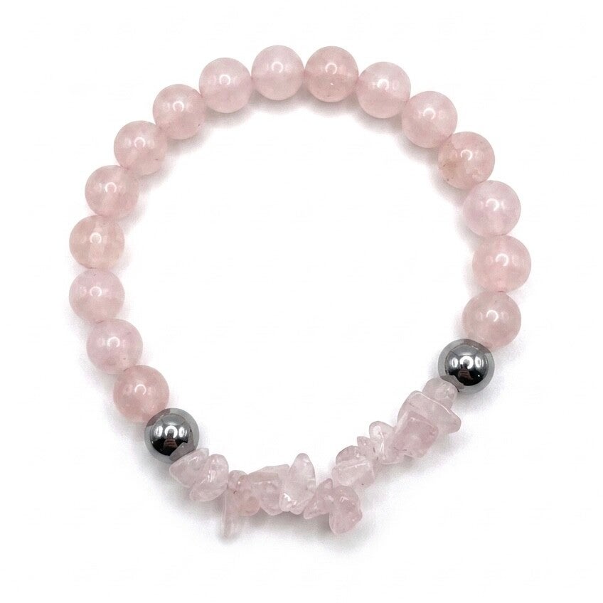 Bracelet en pierres naturelles Quartz rose