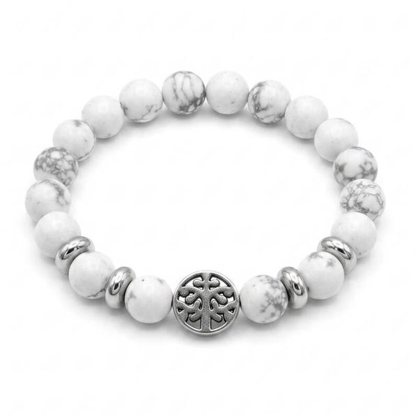 Bracelet en pierres naturelles et motif arbre de vie