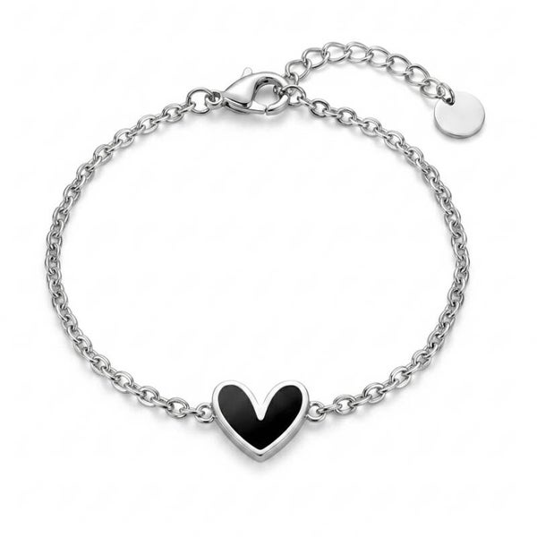 Bracelet en acier inoxydable, motif coeur