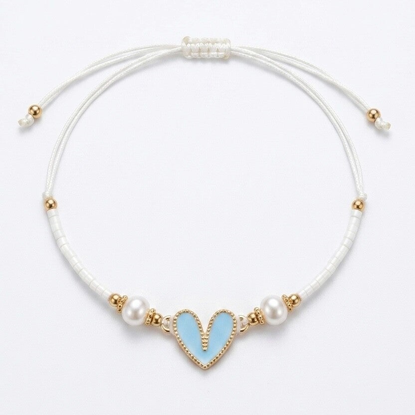 Bracelet ajustable, motif coeur