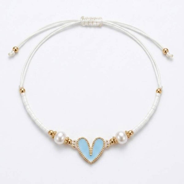 Bracelet ajustable, motif coeur