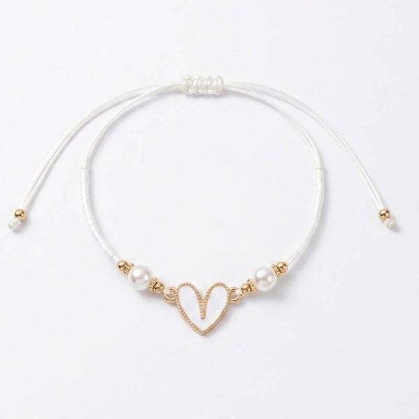 Bracelet ajustable, motif cœur